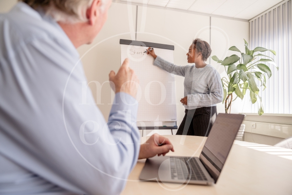 Vrouw presenteert aan een man 4