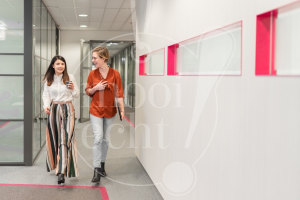 Collega's lopen samen op kantoor 2